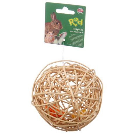 Игрушка для грызунов Fauna International Мяч плетеный 12см ротанг