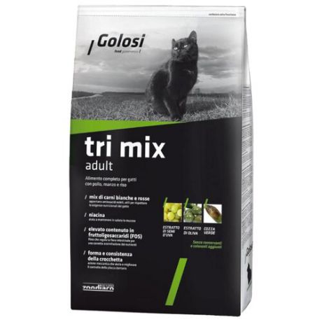 Корм для кошек Golosi Tri Mix Adult для взрослых кошек с тремя вкусами (20 кг)