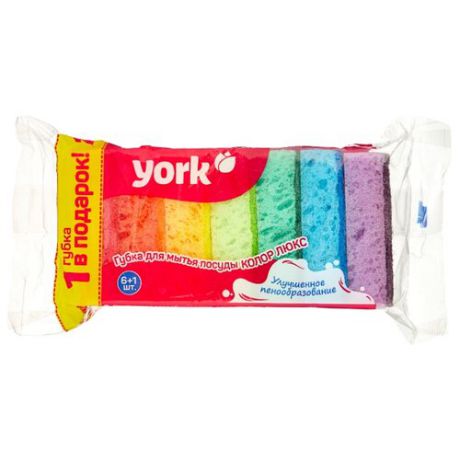 Губки YORK Колор Люкс 6+1 шт