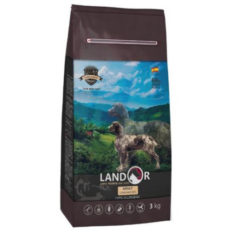 Корм для собак Landor (3 кг) Adult Lamb with Rice с мясом ягненка