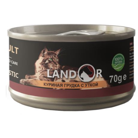 Корм для кошек Landor 1 шт. Куриная грудка с уткой 0.07 кг