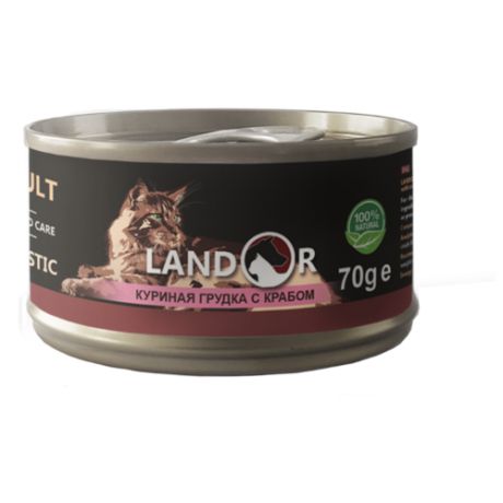 Корм для кошек Landor 1 шт. Куриная грудка с крабом 0.07 кг
