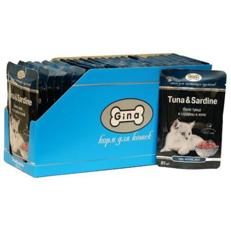 Корм для кошек Gina Tuna & Sardine 24 шт. (0.085 кг)