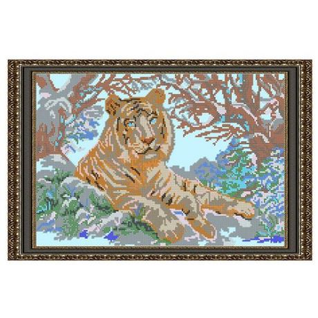 Светлица Набор для вышивания бисером Тигр в зимнем лесу 38,4 x 25,2 см (061)