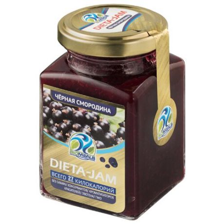 Джем низкокалорийный Biomeals Dieta-Jam Черная смородина без сахара, банка 230 г