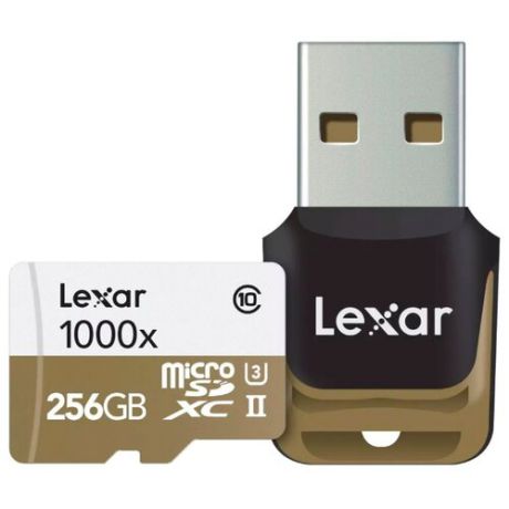 Карта памяти Lexar Professional 1000x microSDXC UHS-II 256GB + USB 3.0 reader