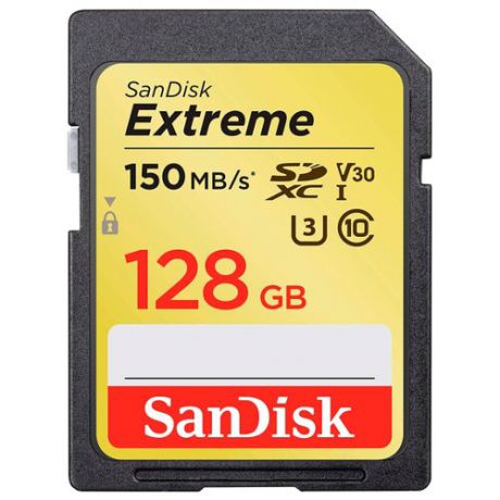 Карта памяти SanDisk Extreme SDXC Class 10 UHS Class 3 V30 150MB/s 128GB