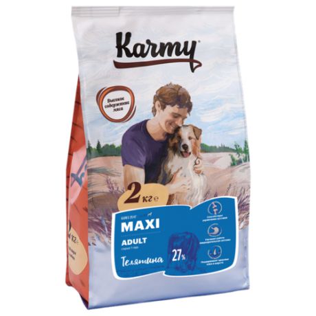 Сухой корм для собак Karmy телятина 2 кг (для крупных пород)