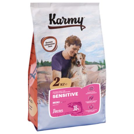 Сухой корм для собак Karmy для здоровья кожи и шерсти, лосось 2 кг (для мелких пород)