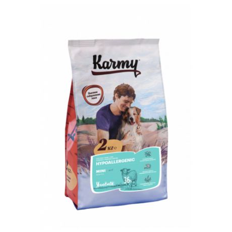 Сухой корм для собак Karmy для здоровья кожи и шерсти, при аллергии, ягненок 2 кг (для мелких пород)