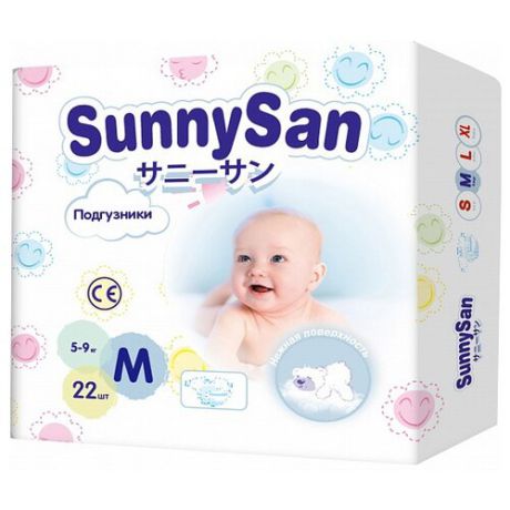 SunnySan подгузники M (5-9 кг) 22 шт.