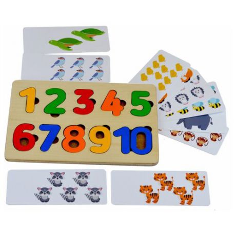 Обучающий набор Raduga Kids Рамка-вкладыш "Цифры с карточками" RK1118