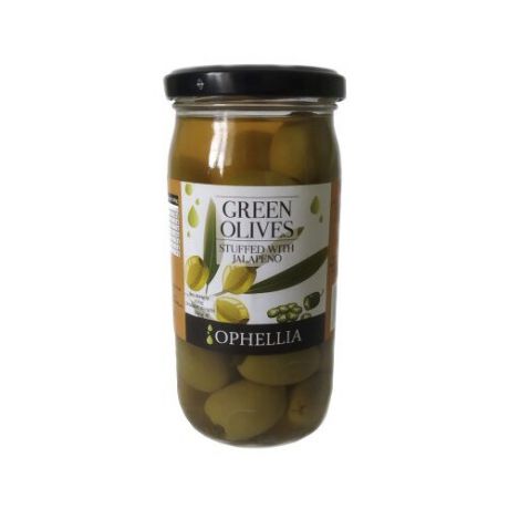 Ophellia Зеленые оливки фаршированные перцем халапеньо, 350 г