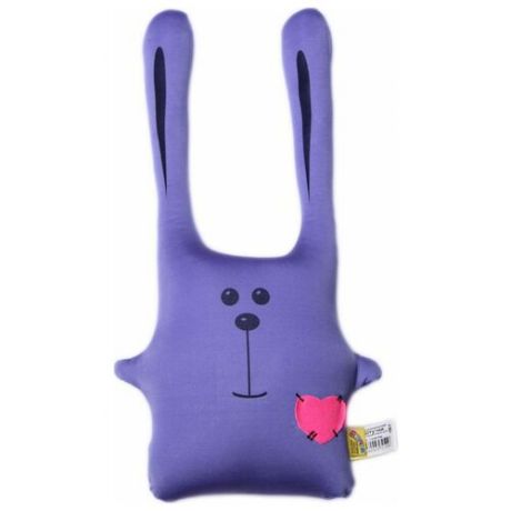 Подушка-игрушка антистресс Штучки, к которым тянутся ручки Заяц Ушастик фиолетовый 43 см