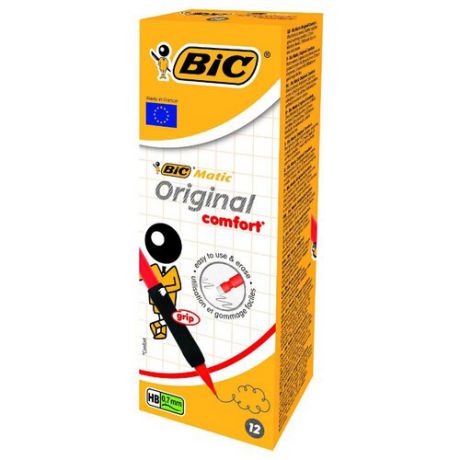 BIC Механический карандаш Matic Grip HВ, 0.7 мм, 12 шт.