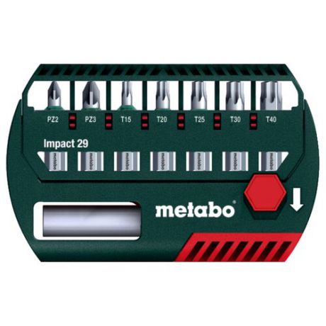 Набор бит Metabo (8 предм.) Impact 29 зеленый