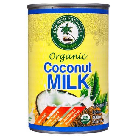 Кокосовый напиток Sun Rich Paradise кокосовое молоко 17%, 400 мл