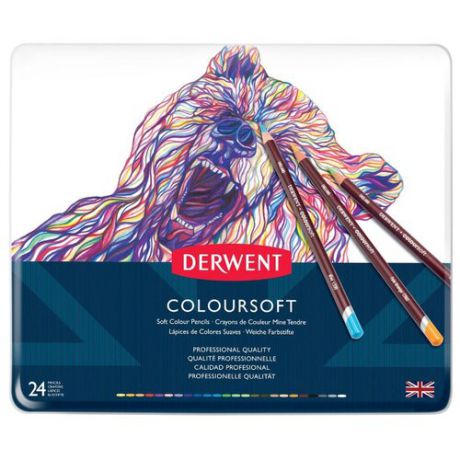 Derwent Цветные карандаши Coloursoft, 24 цвета (0701027)
