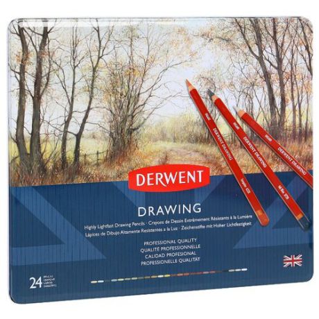 Derwent Цветные карандаши Drawing, 24 цвета (0700672)