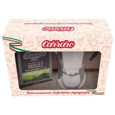 Набор подарочный Carraro (Кофе молотый Carraro Brasile + Кофеварка Italco SOFT)