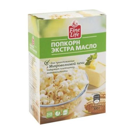 Попкорн Fine Life экстра масло в зернах, 300 г