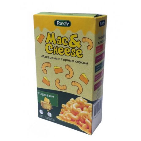 Foody Макароны Mac&Cheese с сырным соусом Пармезан, 143 г