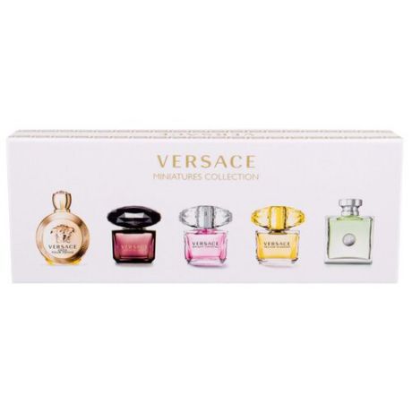 Парфюмерный набор Versace Набор миниатюр Versace - Versense, Yellow Diamond, Bright Crystal, Crystal Noir, Eros Pour Femme, 5 х 5 мл