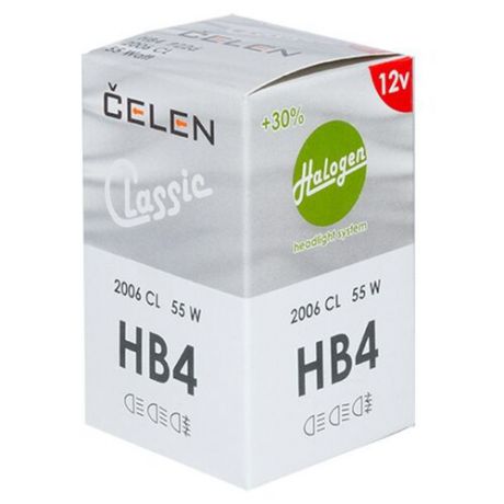 Лампа автомобильная галогенная CELEN Halogen Classic +30% HB4 2006 CL 12V 55W 1 шт.