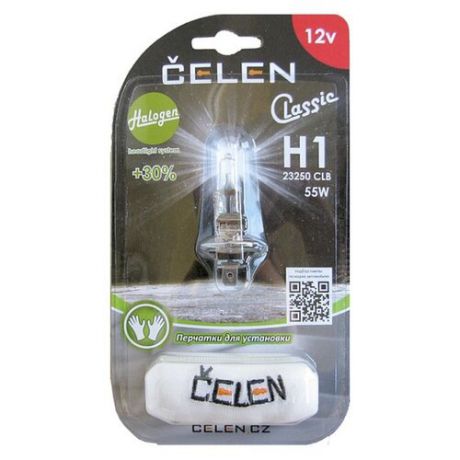 Лампа автомобильная галогенная CELEN Halogen Classic +30% H1 23250 CLB 12V 55W 1 шт.