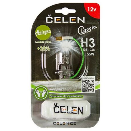 Лампа автомобильная галогенная CELEN Halogen Classic +30% 23251 CLB H3 12V 55W 1 шт.