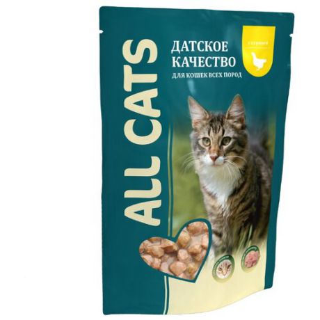 Корм для кошек ALL CATS Пауч с курицей 1 шт. (0.085 кг)