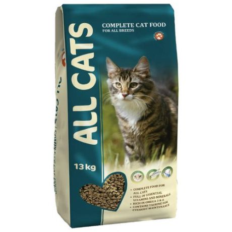 Корм для кошек ALL CATS Сухой полнорационный 13 кг