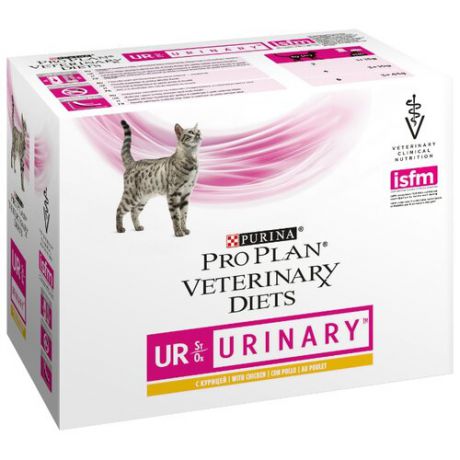 Корм для кошек Pro Plan Veterinary Diets при лечении МКБ, с курицей 10шт. х 85 г
