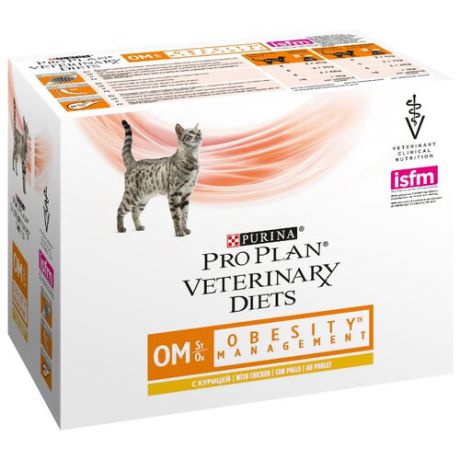 Корм для кошек Pro Plan Veterinary Diets (0.085 кг) 10 шт. Feline OM Obesity (Overweight) Management Chicken pouch