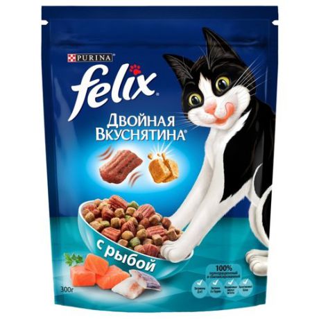 Корм для кошек Felix Двойная вкуснятина с рыбой 300 г
