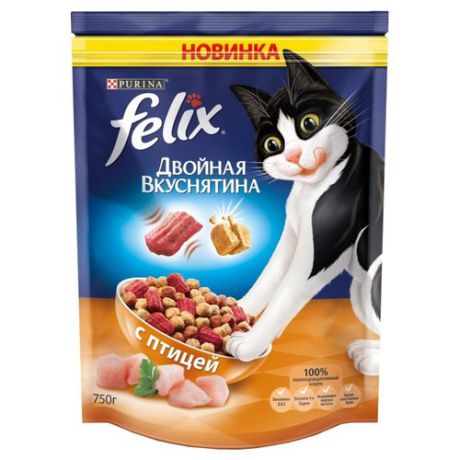 Корм для кошек Felix Двойная вкуснятина с птицей 750 г