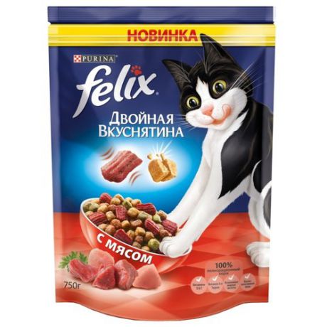 Корм для кошек Felix Двойная вкуснятина с мясом 750 г
