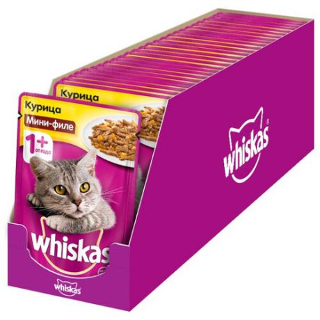 Корм для кошек Whiskas с курицей 24шт. х 85 г (мини-филе)