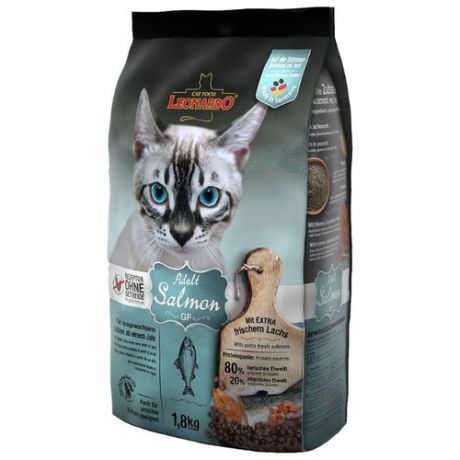 Корм для кошек Leonardo Adult GF c Лососем (1.8 кг)