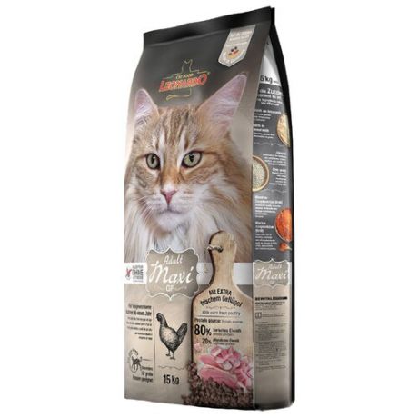Корм для кошек Leonardo Adult GF Maxi (15 кг)