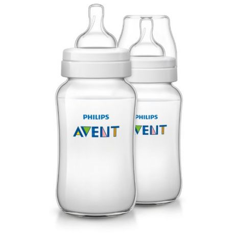 Philips AVENT Бутылочки полипропиленовые Classic+ SCF566/27 330 мл, 2 шт. с 3 мес., бесцветный