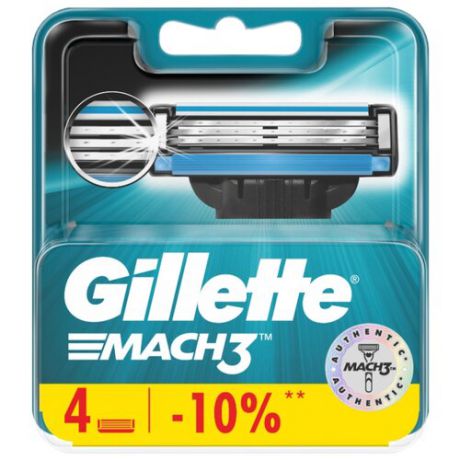 Сменные кассеты Gillette Mach3 , 4 шт.