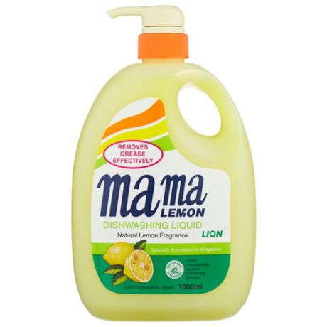 Mama Lemon Жидкость для мытья посуды Lemon 1 л с дозатором