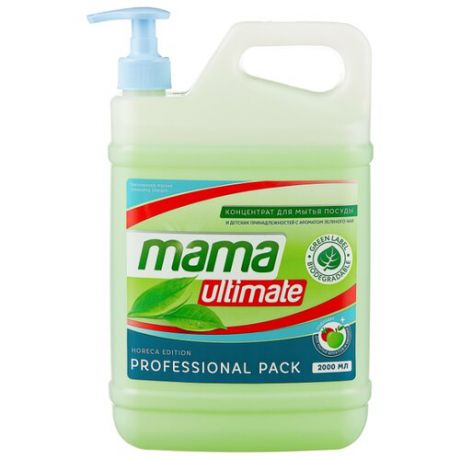 Mama Ultimate Концентрат для мытья посуды Зелёный чай 2 л с дозатором сменный блок