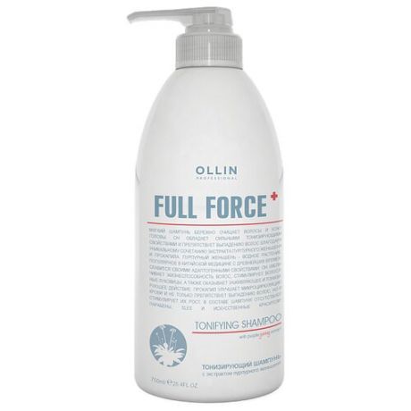 OLLIN Professional шампунь Full Force Tonifying с экстрактом пурпурного женьшеня 750 мл с дозатором