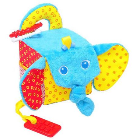 Подвесная игрушка Мякиши Слон (306) голубой/желтый/красный