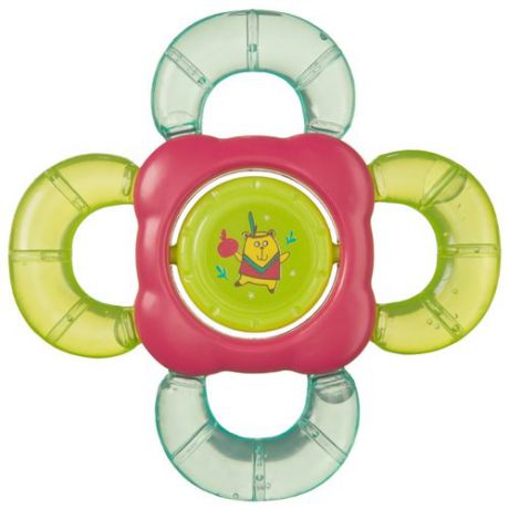 Прорезыватель-погремушка Happy Baby Teether rattle 20011 зеленый/розовый