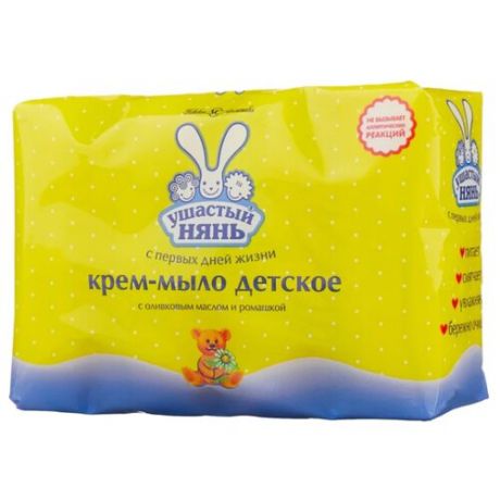 Ушастый Нянь Крем-мыло с оливковым маслом и ромашкой 400 г (4 шт.)