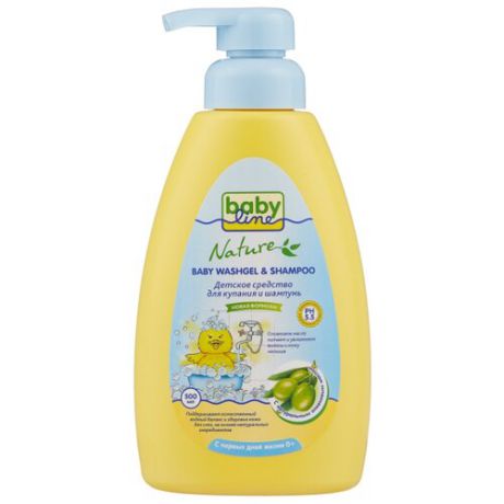 BabyLine Nature Средство для купания и шампунь с оливковым маслом 500 мл
