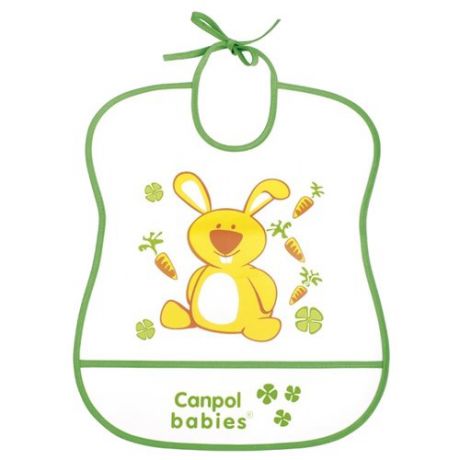 Canpol Babies Нагрудник Soft Plastic bib, 1 шт., расцветка: зеленый